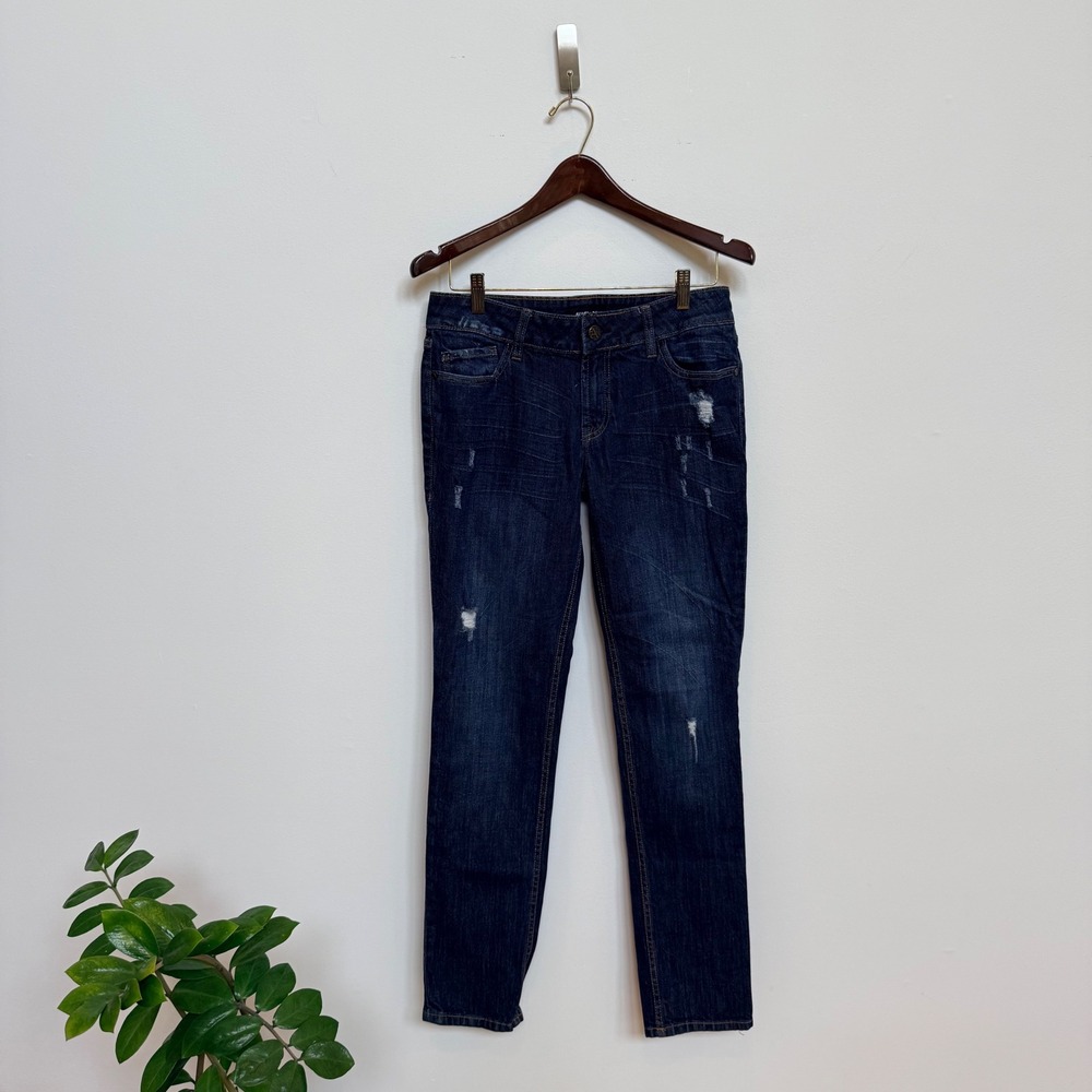 Allen B. by Allen Schwartz Distressed Dark Wash Skinny Jeans Size 8 - Picture 9 of 10